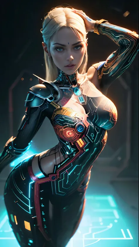 ((melhor qualidade)), ((obra-prima)), (detalhado: 1.4), ..3d, uma imagem de uma linda mulher supergirl cyberpunk,hdr usando letr...