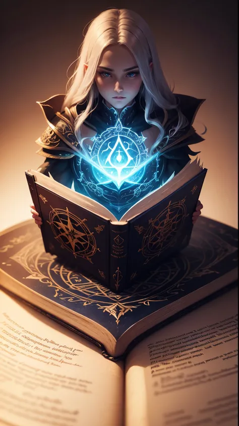 a close up of a book of magic with a design on it, magic book, fantasy book illustration, fantasy book, fantasy book cover, spell book, floating spellbook, fantasy rpg book illustration, grimoire, old artbook, lost grimoire, fantasy game spell symbol, fant...