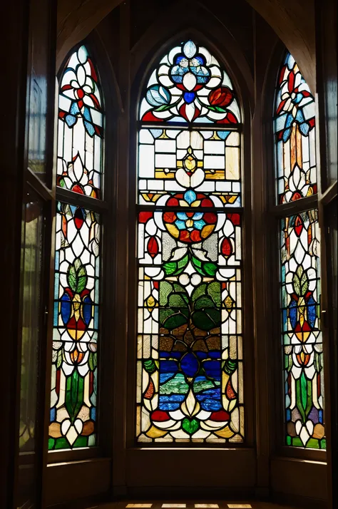 (masterpiece, best quality), best resolution, elaborate stain glass window