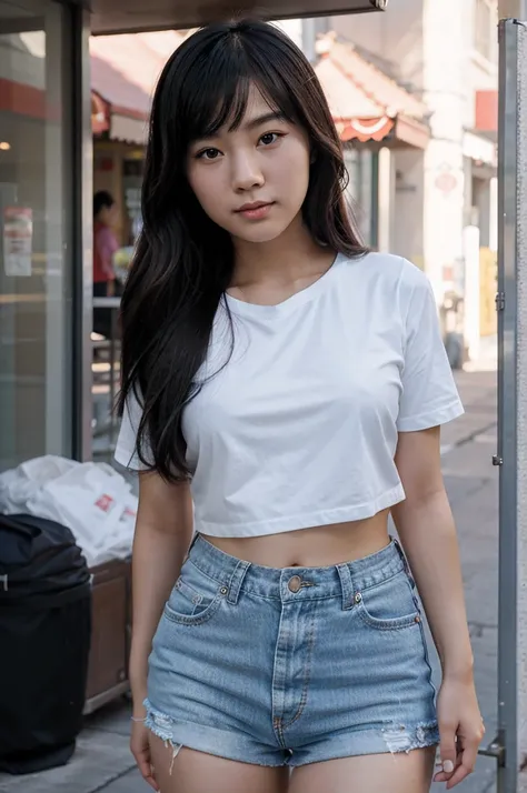 Asian American cute girl 21 years old (face only 3D model)
