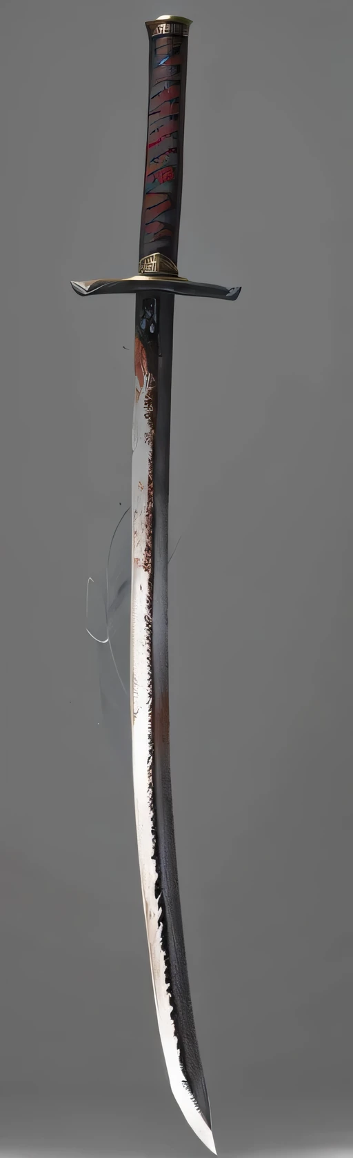 Close-up of a rusty Japanese samurai sword，Ash，2。5D CGI anime fantasy artwork，Rebellious Art Art StationCGCosiety，Close-up of people，As seen on art website