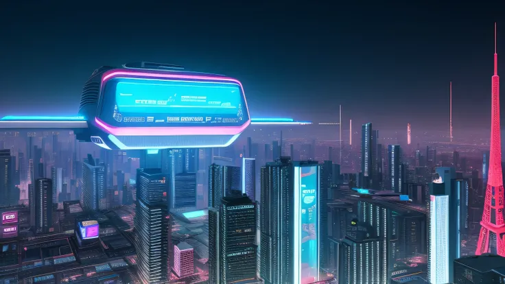 Anti-physics giant spectacle future technology AIGC Design Institute Utopia Neon Rendering Future Technology Light Surrealism 3D Masterpiece 4K 16:9 Cyberpunk Design Institute PPT cover