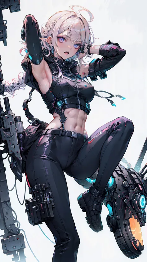 ((masterpiece)), (top quality), (best quality), ((ultra-detailed, 8k quality)), Aesthetics, Cinematic lighting, soft semi-backlit light, (detailed line art), absurdres, (best composition), (high-resolution),
BREAK,
Beautiful Cyberpunk dark elf Female Image...