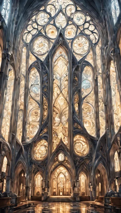 art deco:cathedral,geometric pattern:linear,artistic, intricate details. very detailed, complex motifs, organic tracery, perfect...