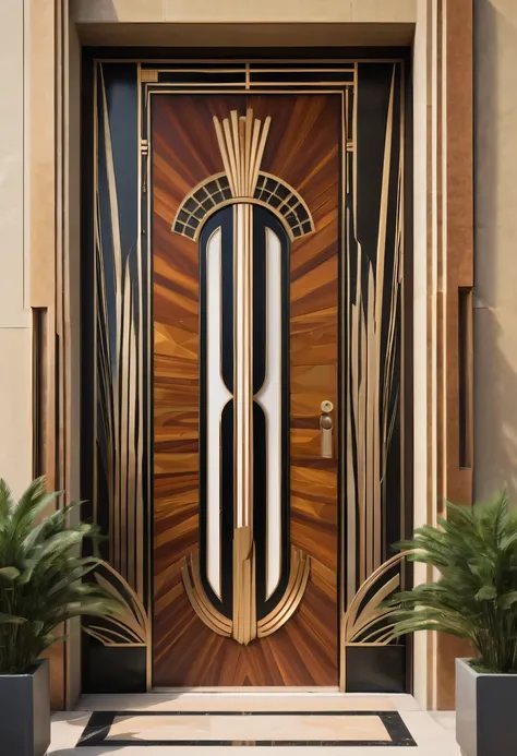 art deco design，large gate，Abstraction，modern style，Luxury and Luxury