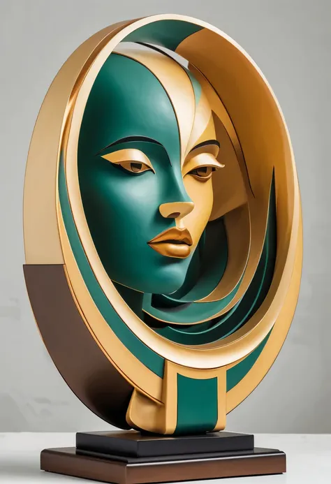 art deco design，Three-dimensional sculpture，Abstraction，modern style，Luxury and Luxury