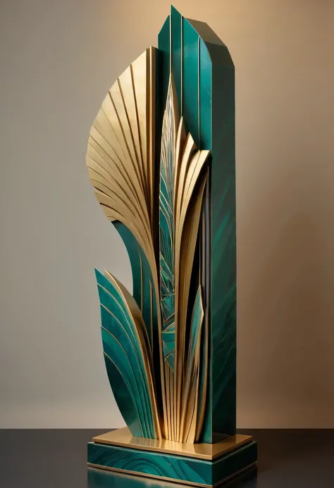 art deco design，Three-dimensional sculpture，Abstraction，modern style，Luxury and Luxury