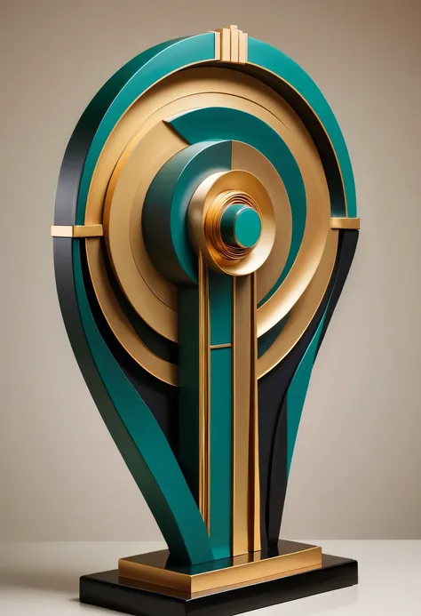 art deco design，Three-dimensional sculpture，Abstraction，modern style，Luxury and Luxury