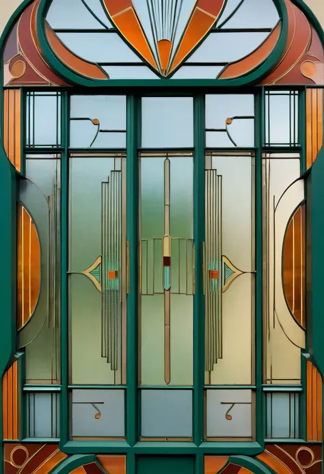 art deco design，glass window