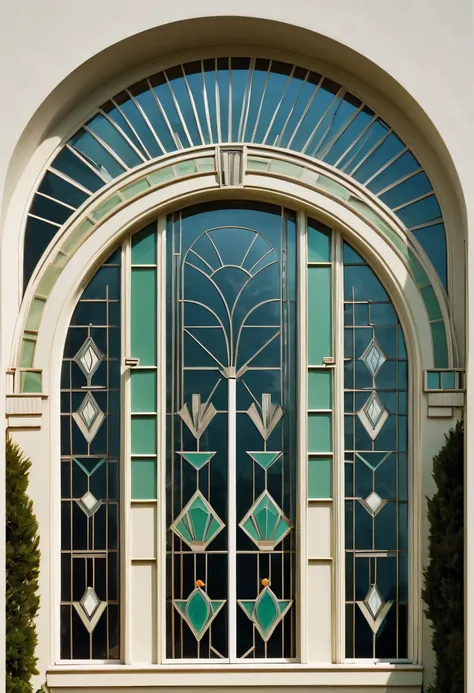 art deco design，glass window