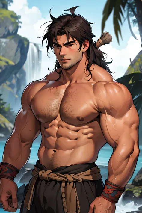 muscular, buff, barbarian, male