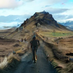 people walking on dirt road，6 people in total，Among them, a couple holding hands stands out the most，The background is a mountain, Iceland photography, Iceland, Iceland hills in the background, Iceland landscape, hq 4k phone wallpaper, Iceland landscape, a...