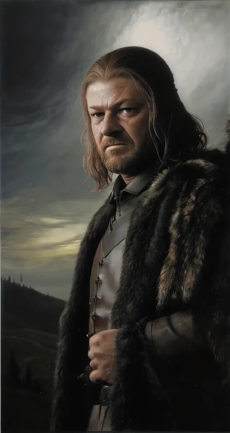 solo, soldier, realistic, real life, looking at viewer, facing viewer, 
ned stark , middle shot,  
professional, high quality, amazing, pop art, Peter Gric, John Bauer,
masterpiece, highres,  4k, detailed background, beautiful, (aspiring:0.8)