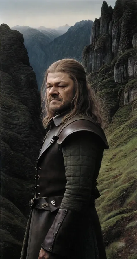 solo, soldier, realistic, real life, looking at viewer, facing viewer, 
ned stark , middle shot,  
professional, high quality, a...