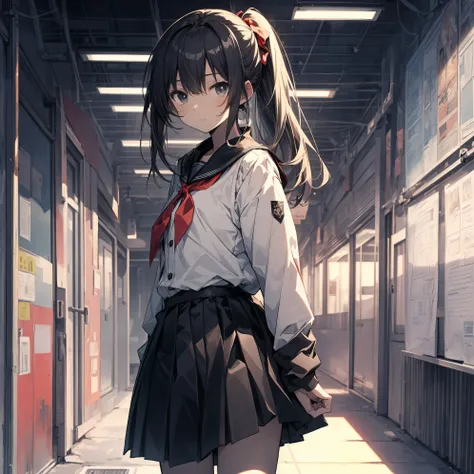 Super high quality by the art god, super detailed, High resolution,Fujiyama style, anime moe art style, best anime 8K konachan wallpaper, pixiv contest winner, perfect anatomy, break,(Please draw a girl with round glasses walking sleepily to school alone. ...