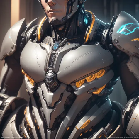 a close up of a robot with a glowing face and a glowing body, intricate glowing mecha armor, mecha suit, amazing octane render, akihiko yoshida. unreal engine, cgsociety uhd 4k highly detailed, [ trending on cgsociety ]!!, super detailed octane render, ult...