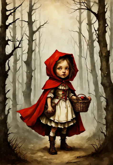 little red riding hood in the style of jean baptiste monge