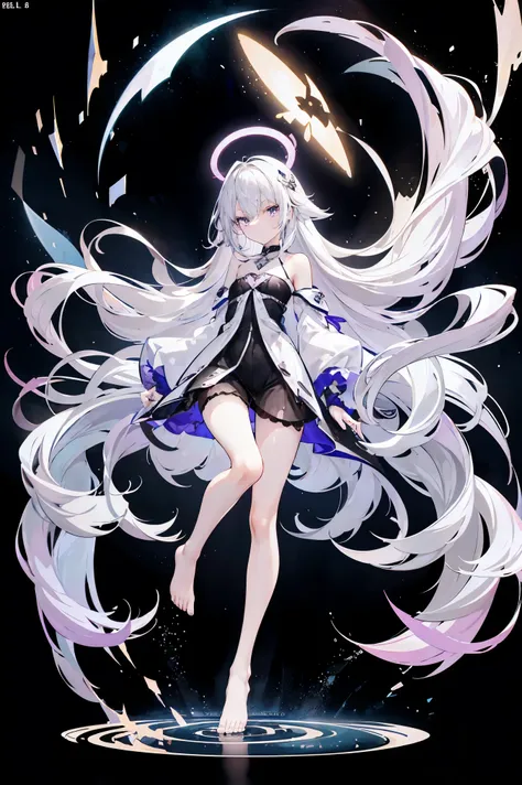 Lilac Gradient Hair,asymmetrical hair,（（my hair is very thick 1.8，Hair is distinct 1.6））， hair over shoulders, messy hair, very long hair, shiny hair，(long gray hair:1.2),beautiful girl，（Luxury Platinum Mini Super Short Platinum Lolita，Made of transparent ...