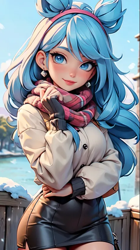 Masterpiece, raw,  beautiful art, professional artist, 8k, art style by sciamano240, very detailed face, very detailed hair, 1 woman, perfectly drawn body, beautiful face, long hair, light blue hair , very detailed blue eyes , rosey cheeks, intricate detai...