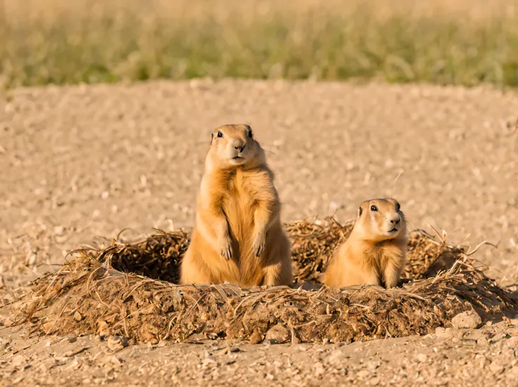 prairie dog nests and colonies,