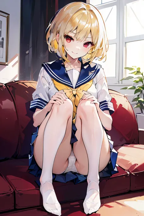 (((1girl))), ((best quality)), ((masterpiece)), ((ultra-detailed)), (illustration), (detailed light), (an extremely delicate and beautiful), (beautiful detailed eyes), (sunlight), ((extremely light)), 

((((sailor uniform and a brief pleated skirt)))),
sch...