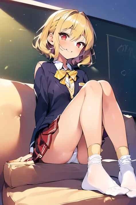 (((1girl))), ((best quality)), (((masterpiece))), ((ultra-detailed)), (illustration), (detailed light), (an extremely delicate and beautiful), (beautiful detailed eyes), (sunlight), ((extremely light)), 

((((school blazer and a brief pleated skirt)))),
sc...