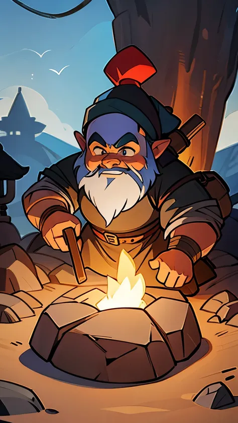 evil gnome blacksmith in fantasy