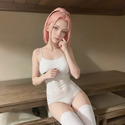 
，Kirschblütenwald, (Hohe Detailgenauigkeit:1 1), Raues Gesicht, natural skin, High quality, NSFW, Naruto Sakura，Ein rosahaariger, detailliertes Haar，green eyes，（big :1.2），（:1.5），Auslaufen aus der Schulter，，（smil:1.2），Rot im Gesicht sein，（Spaltung:1.4），sex...