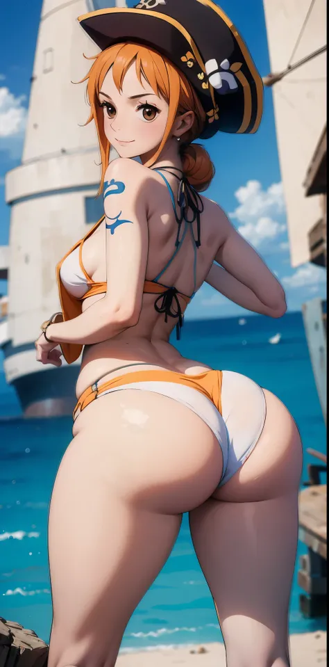 nami unique piece showing her ass in a pirate outfit