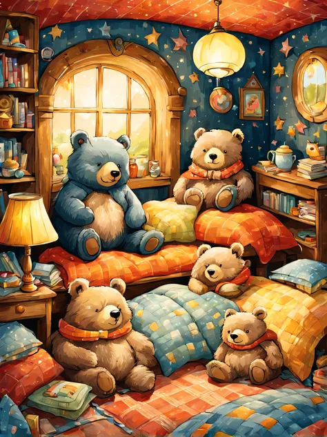 cutean illustration,underground:endures:in the hole,bear family:animal:hibernating:cute:nestle:sleep:comfortable and warm:looks ...