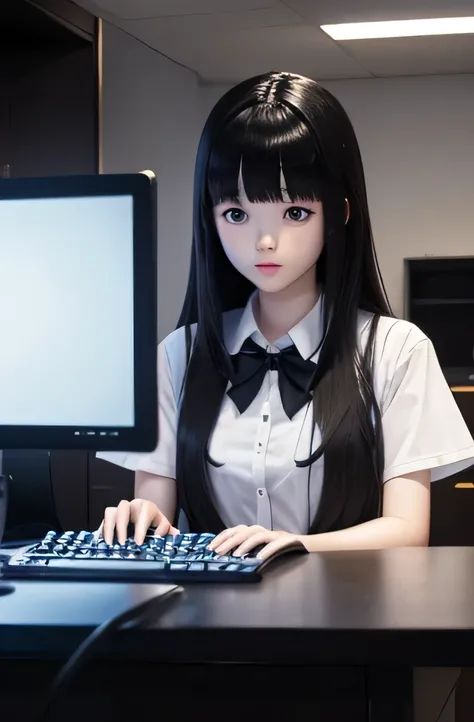 Full body mannequin deep kisses the screen,That mannequin is Erika Ikuta.,That mannequin is 14 years old.,The height of the mannequin is 165cm,mannequin color&#39;my face is white.,mannequin color&#39;The body is pure white.,The mannequin has black hair(ba...