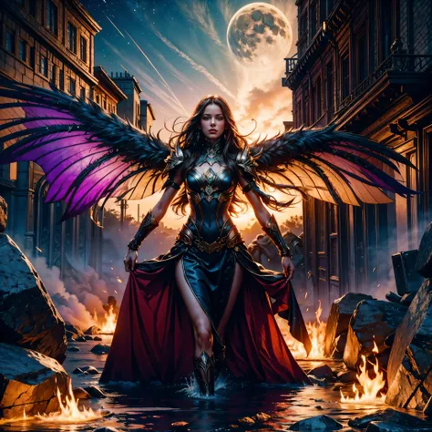 galaxy colorgalaxy stars spacious nebula starry_sky Sunset Colorful SunRise panoramic sunshine, themoon, optic, fanciful,It was dark,storming,salama,in a panoramic view,Photos taken from video games in large cities with a large population, an ancient city ...