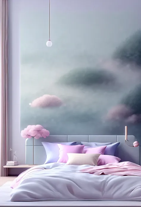 bedroom，(best quality,high resolution,masterpiece:1.2),super detailed,actual,(pastel tones,Subtle color palette:1.1),peaceful atmosphere,Quiet environment,natural mixture,Comfortable and warm environment,bedroom,beautiful girl