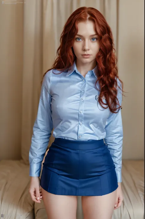 (best quality, ultra-detailed, realistic:1.37), 23 year old swedish female, dyed red hair, medium length extremely curly layered...