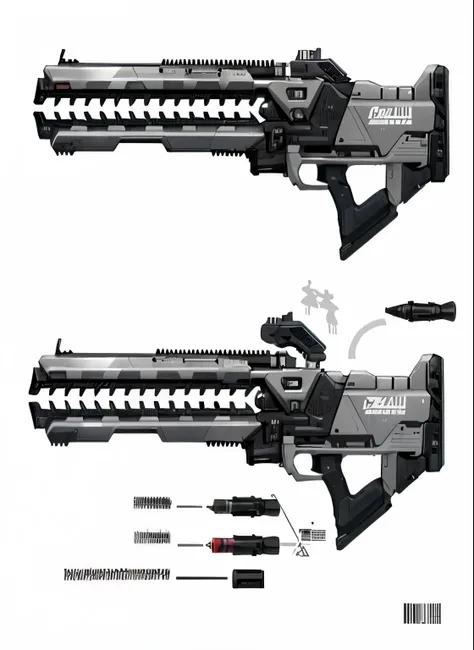 um close de uma arma com uma bala e uma bala, Projetos de conceito de armamento, arte conceitual de arma, Projeto de arma, Fuzil de Energia, Fuzil Gauss, arte conceitual de armas, arte conceitual h 8 0 0, arte conceitual de alto detalhe, fuzil de assalto f...