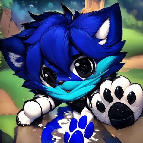 personidadem de anime com olhos azuis e uma pata peluda, Arte Fursona, fursona peludo, Fursona!!!!, Arte peluda!!!, fursona furry art commission, Sora como um Gato, furafinidade peluda, Anime peludo, desenho peludo profissional, fursona commission, com pel...