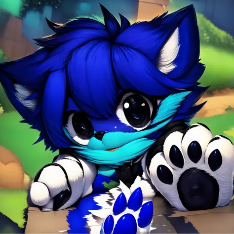 personidadem de anime com olhos azuis e uma pata peluda, Arte Fursona, fursona peludo, Fursona!!!!, Arte peluda!!!, fursona furry art commission, Sora como um Gato, furafinidade peluda, Anime peludo, desenho peludo profissional, fursona commission, com pel...