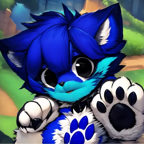 personidadem de anime com olhos azuis e uma pata peluda, Arte Fursona, fursona peludo, Fursona!!!!, Arte peluda!!!, fursona furry art commission, Sora como um Gato, furafinidade peluda, Anime peludo, desenho peludo profissional, fursona commission, com pel...