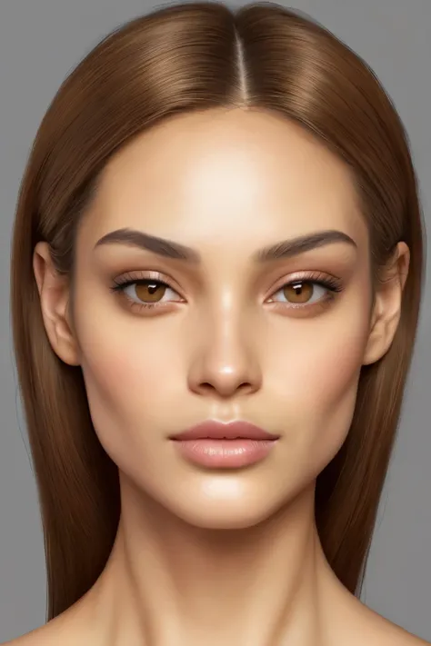 Generate a hyper-realistic digital portrait of an authentic woman with subtly textured skin and nuanced complexion. Adhere to the golden ratio in facial proportions for a believable appearance. Craft large, well-defined eyes with vibrant colors, avoiding e...