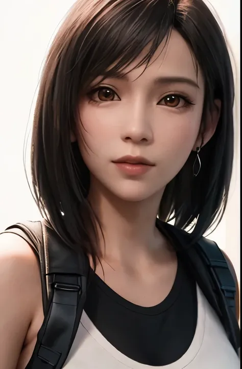 (masterpiece), (highest quality), 8K resolution, Super detailed, Super detailed, realistic, photograph, photorealisticim, (1girl), Tifa Lockhart、small face、30 years old mature woman、no makeup、natural makeup、Detailed beautiful eyes、double eyelid,short hair、...