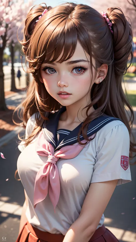 (1girl), (Best Quality:1.4), (Ultra-detailed), (extremely detailed CG unified 8k wallpaper), Highly detailed, High-definition raw color photos, Professional Photography, Peanut butter brown hair, Amazing face and eyes, Pink eyes, (amazingly beautiful girl)...