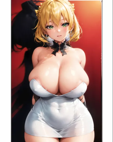 chica anime con grandes pechos posando con un vestido negro,  en vestido, small with curves, shikami, oppai, pechos cubiertos y sfw, mejor valorados en pixiv, chica anime seductora, anime moe art style, pechos grandes!, proporciones de oppai, en pixiv, pec...