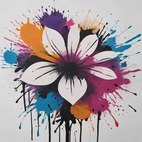 Ink splash art flower