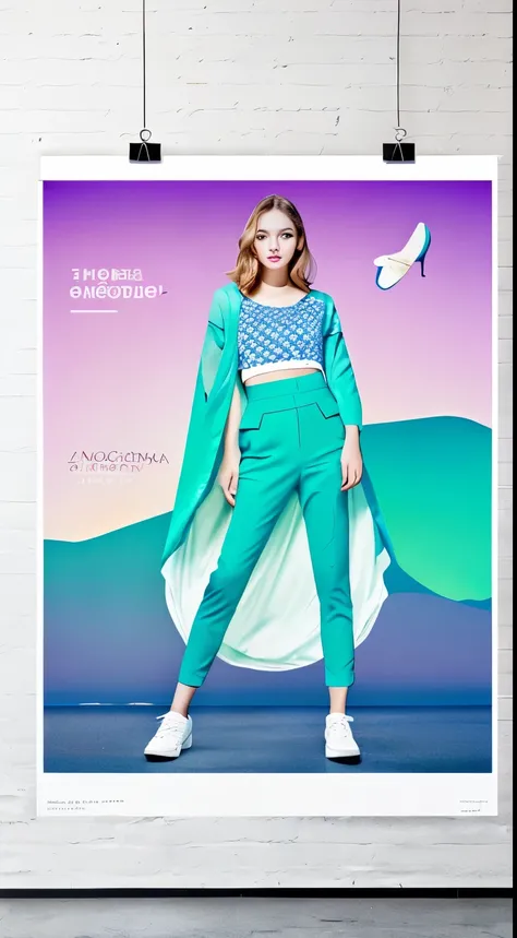 Women&#39;s clothing products，show a fashionable、Confident female image，Wearing Eleganza products，Can highlight product features，wie z柔软的面料、Exquisite detailed design, etc.。at the same time，Can be accompanied by a concise and clear slogan，wie iscover Your E...