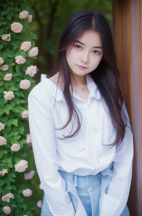 young girl ,flower ,beautiful eyes