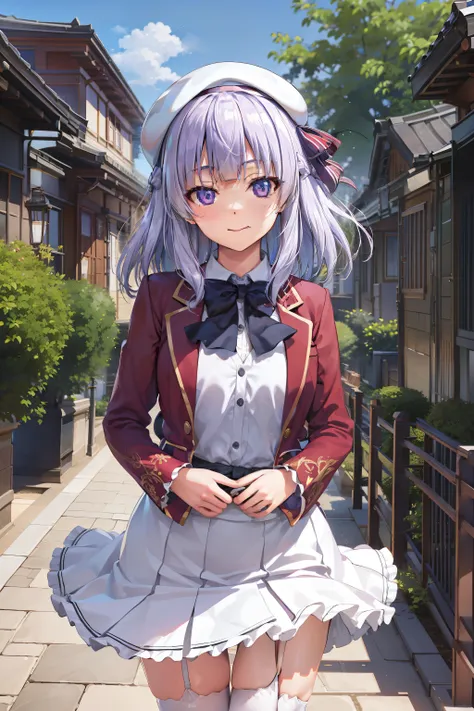 BREAK (masutepiece:1.2), Best Quality, High resolution, Unity 8k壁纸, (Beautiful detailed eyes:1.6), extra detailed face, Perfect Lighting, extremely details CG,女の子1人、独奏、Arisu、(Viewers Perspective、cowboy shot:1)、(Light purple hair、White hair、Medium Hair) 、A...