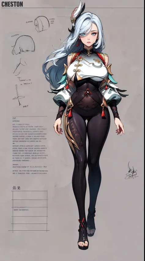 girl, solo, full body, from head to toe, standing, (huge_breasts:1.3),

character design sheet, character reference sheet, chara...