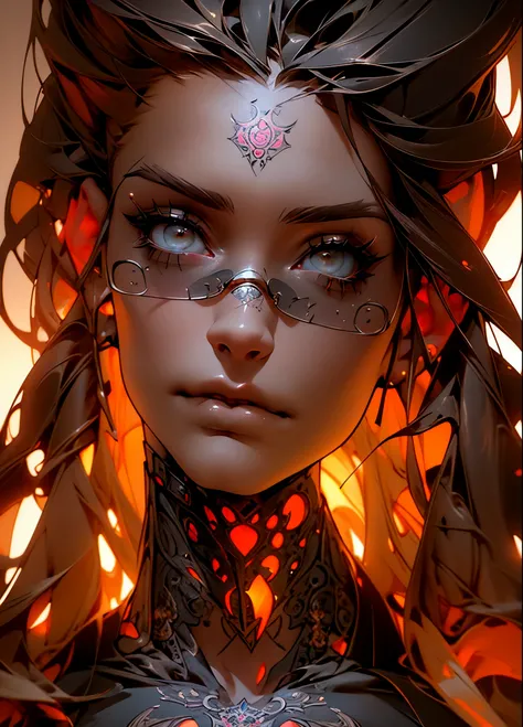 ((best quality)), ((masterpiece)), ((realistic)), (detailed) 1 Gothic girl with fluid hair, melt, sexy, lace clothes, tattoos, lots of skulls, mandalas, cinematic, sharp, ray tracing, brightness, luminosity