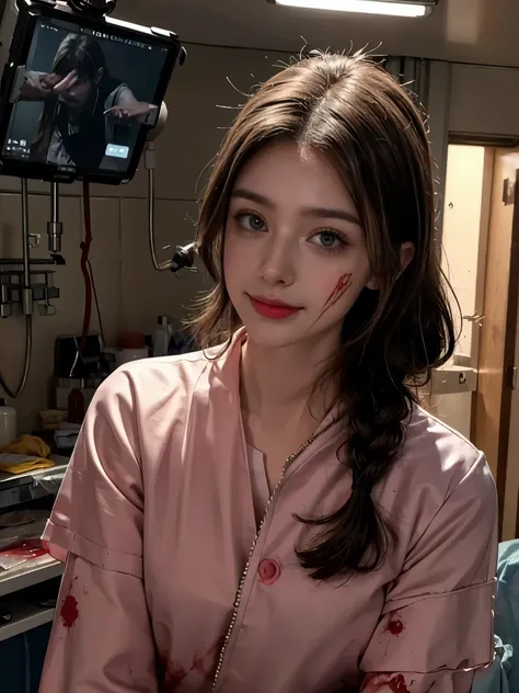 A beautiful girl who is a surgeon conducting horrific human experiments.