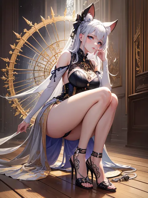 ((highest quality)),(ultra high resolution),(Super detailed),(detailed description),((best CG)),(best work of art),super precision art,great drawing art,(Art with precise details:1.5), (1 woman:1.5),colorful corset dress:1.6,beautiful and well-shaped face:...